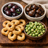 Nibbles of the Month - Balsamic Onions, Marinated Mini Figs, Fennel Taralli & Wasabi Peas- Free shipping - included with your next subscription delivery