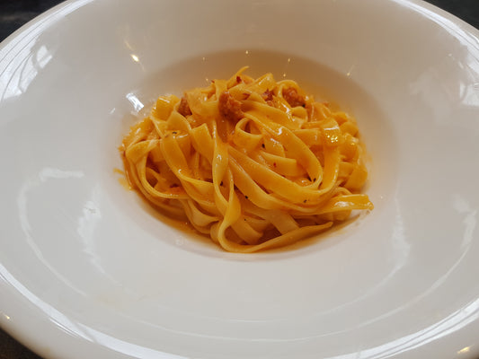 'Nduja carbonara with duck eggs